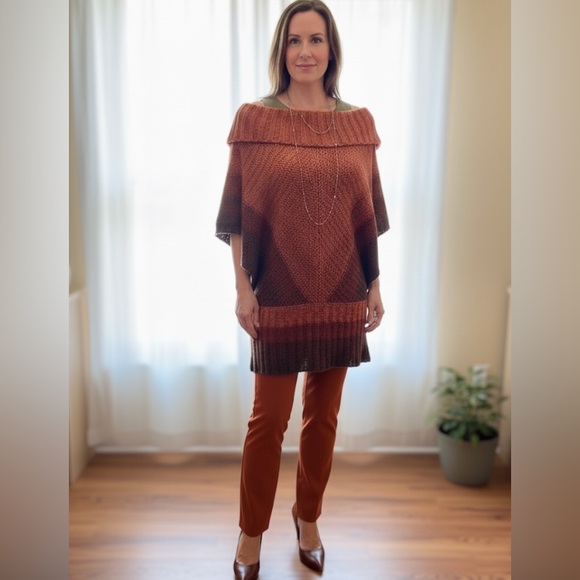 Bamboo Traders Orange/Brown Sweater size Sm - Picture 9 of 9
